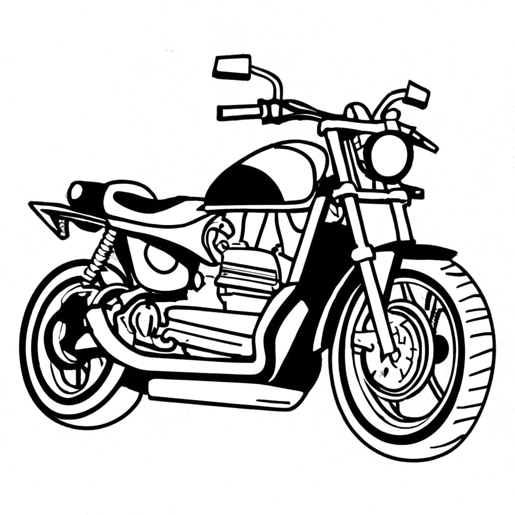 Drawing of Motorbike coloring page