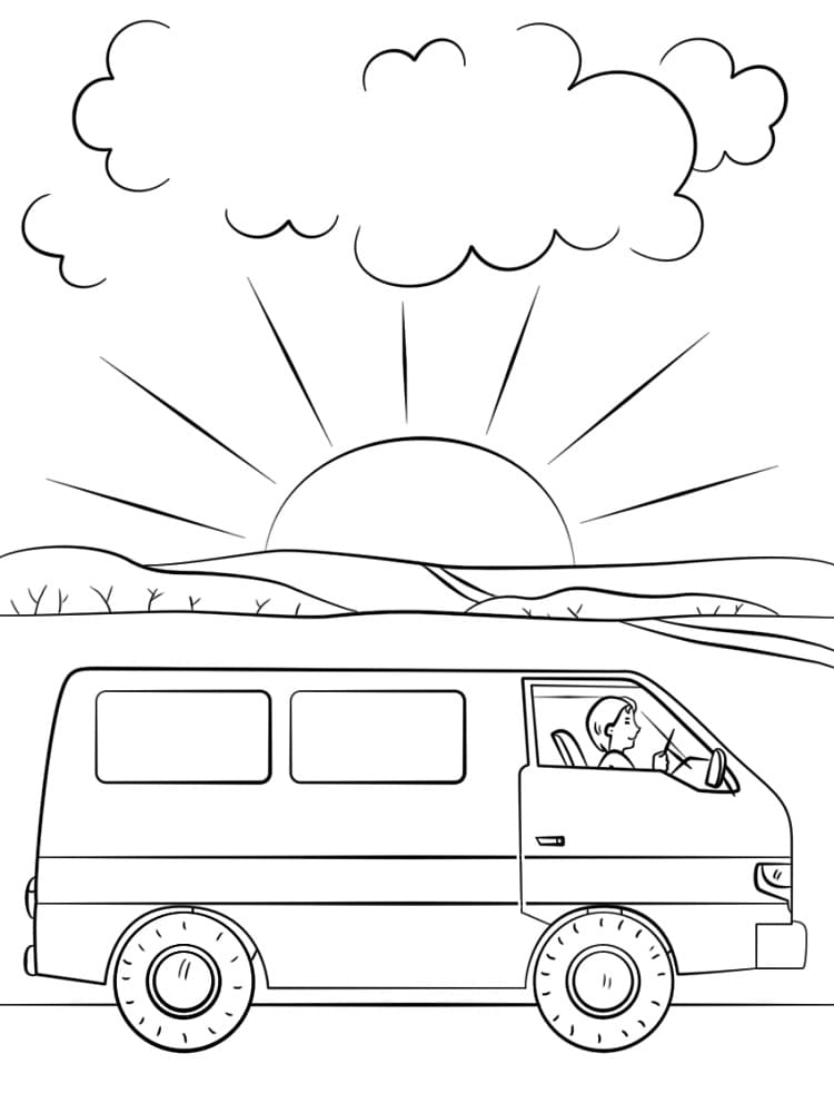 Driving A Van coloring page