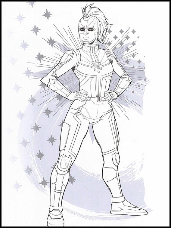 Free Captain Marvel coloring page