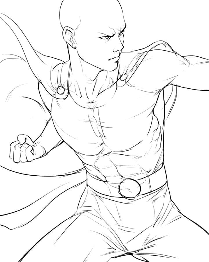 Free Drawing of Saitama