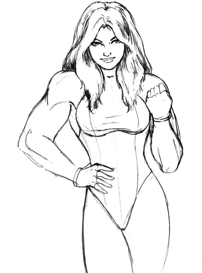 Free Drawing of She Hulk