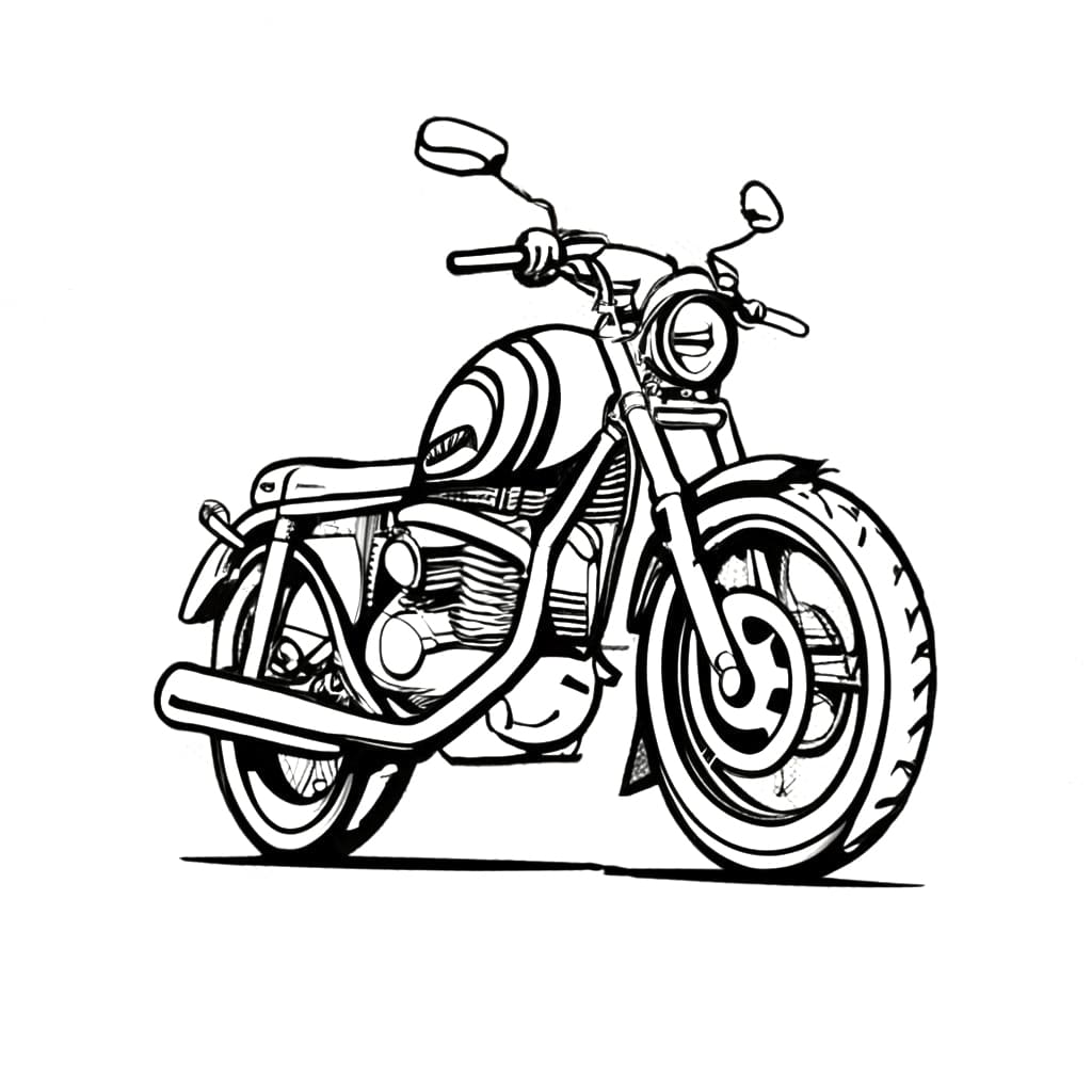 Free Motorbike coloring page