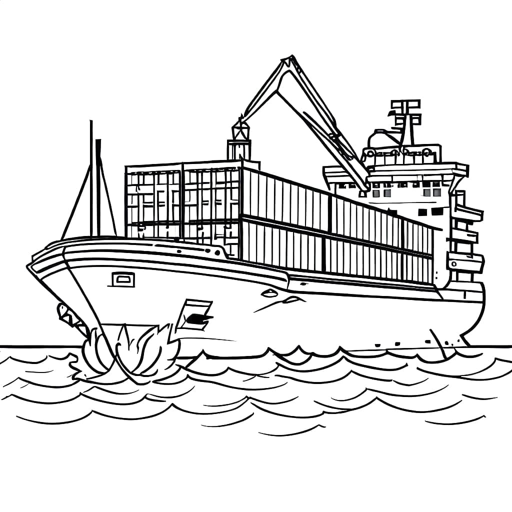 simple cargo ship drawing