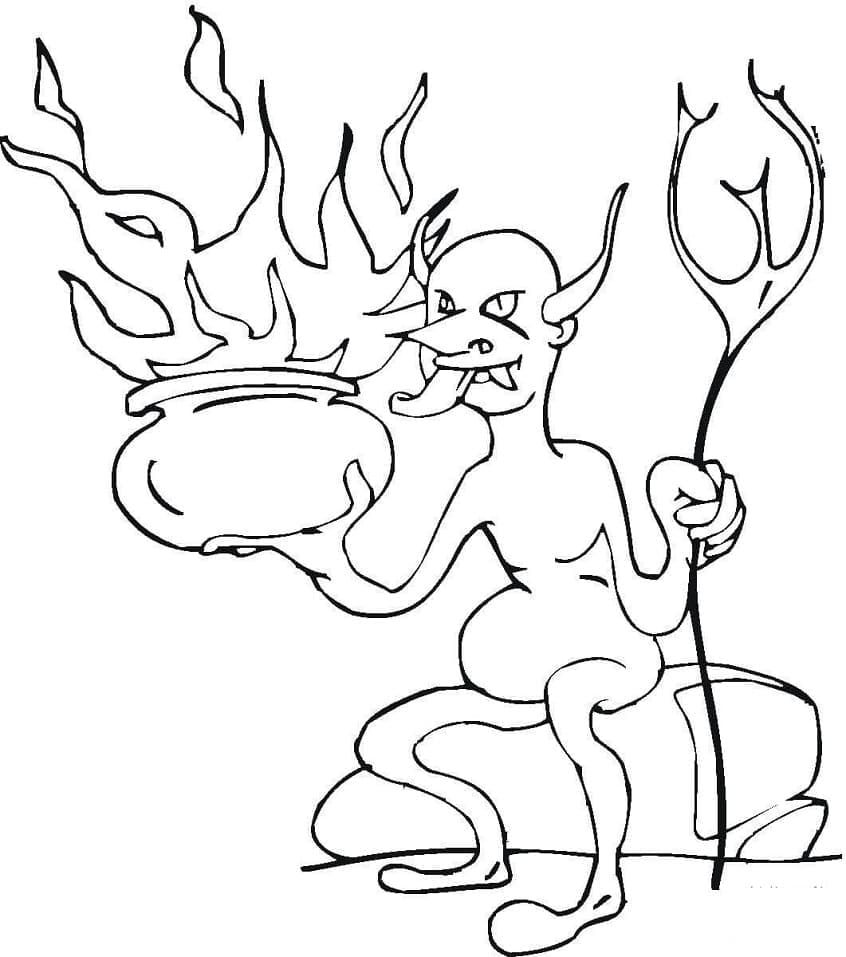 Free Printable Devil coloring page