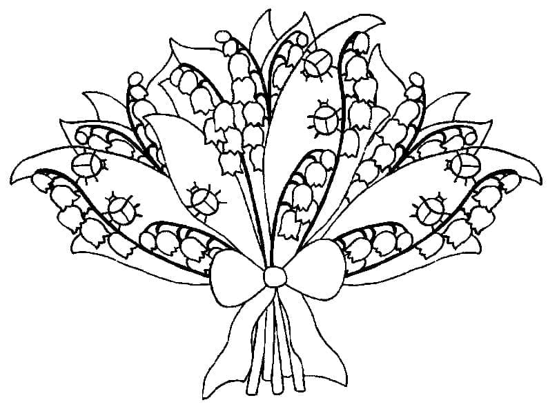 Free Printable Lily of the Valley coloring page