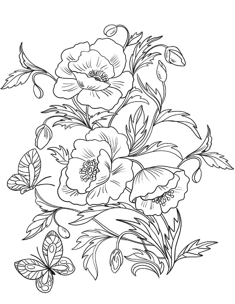 Free Printable Poppies coloring page - Download, Print or Color Online ...