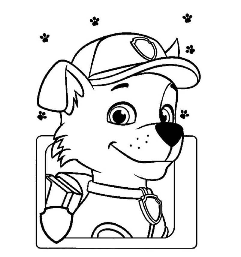 Free Printable Rocky Paw Patrol coloring page