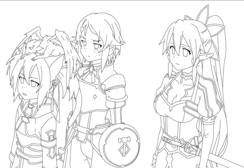 Free Printable Sword Art Online coloring page