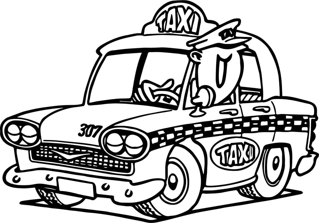 Free Taxi Cab coloring page