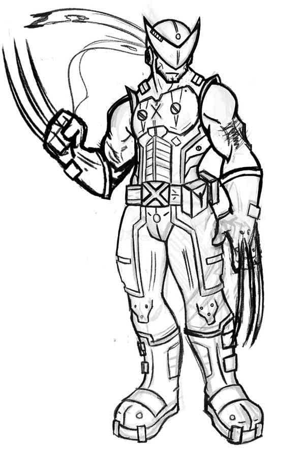 Free Wolverine coloring page