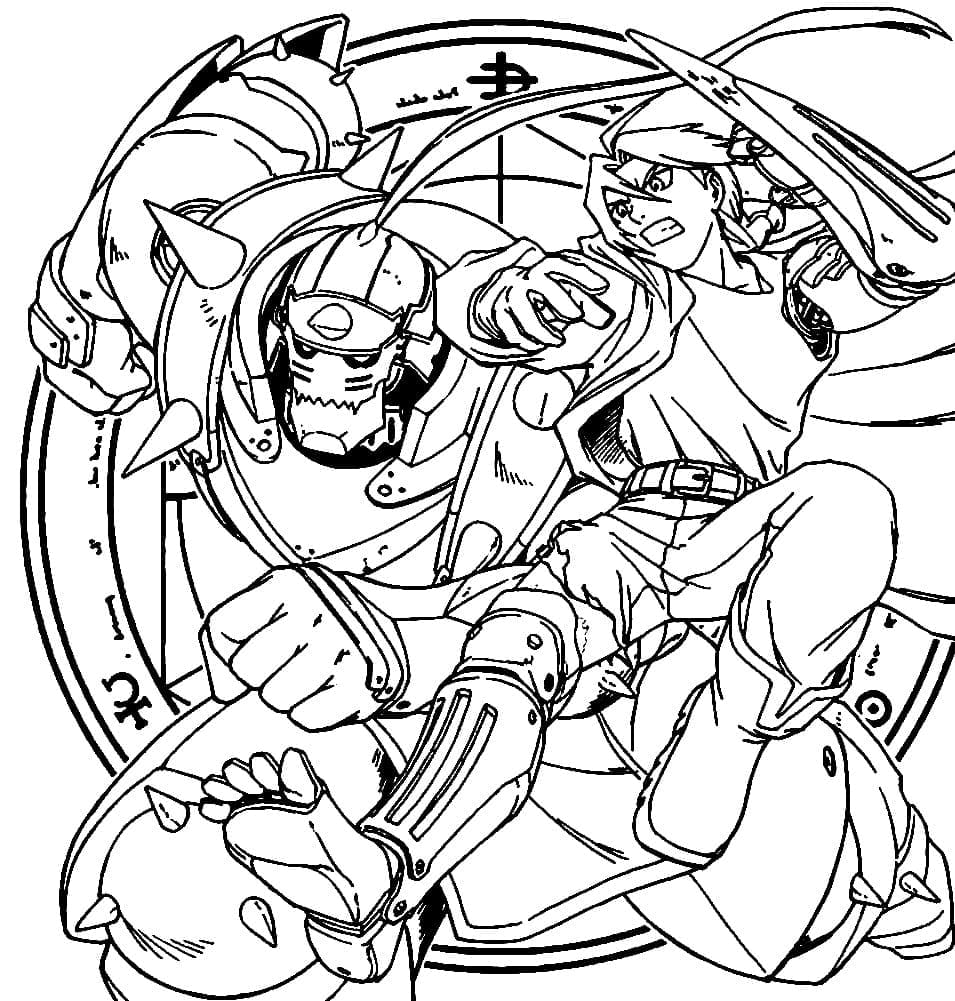 Fullmetal Alchemist Edward and Alphonse Elric coloring page - Download ...