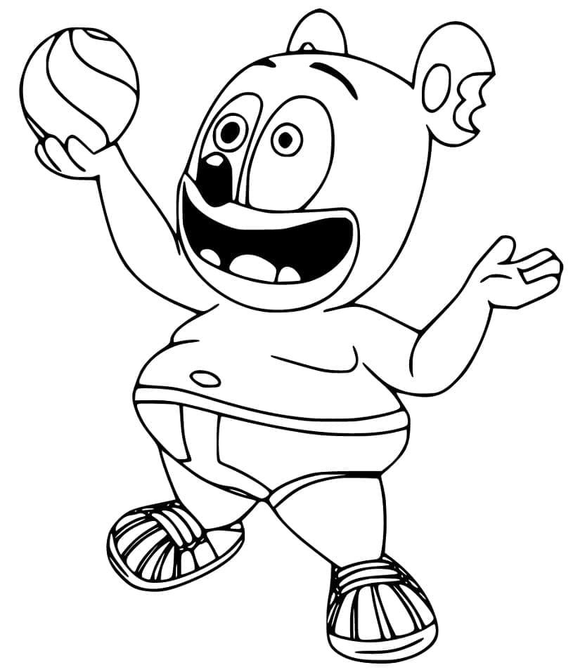 Funny Gummy Bear coloring page