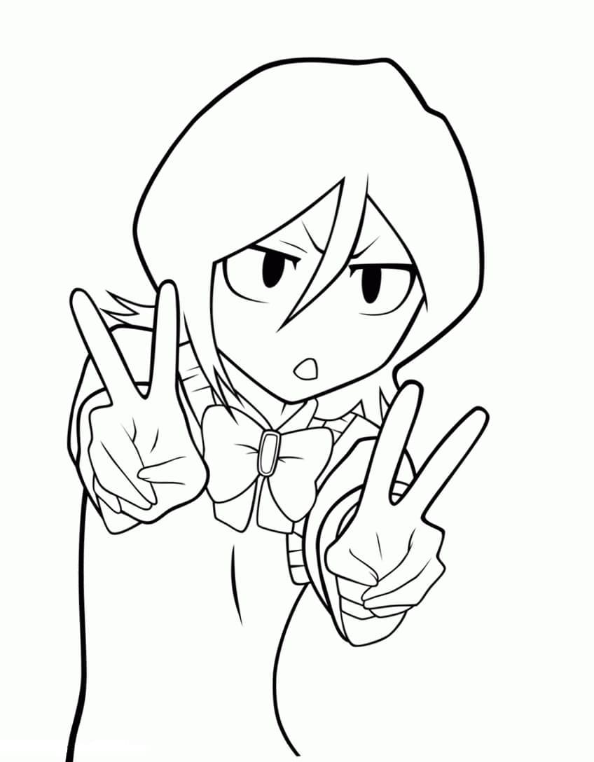 Funny Rukia Kuchiki coloring page