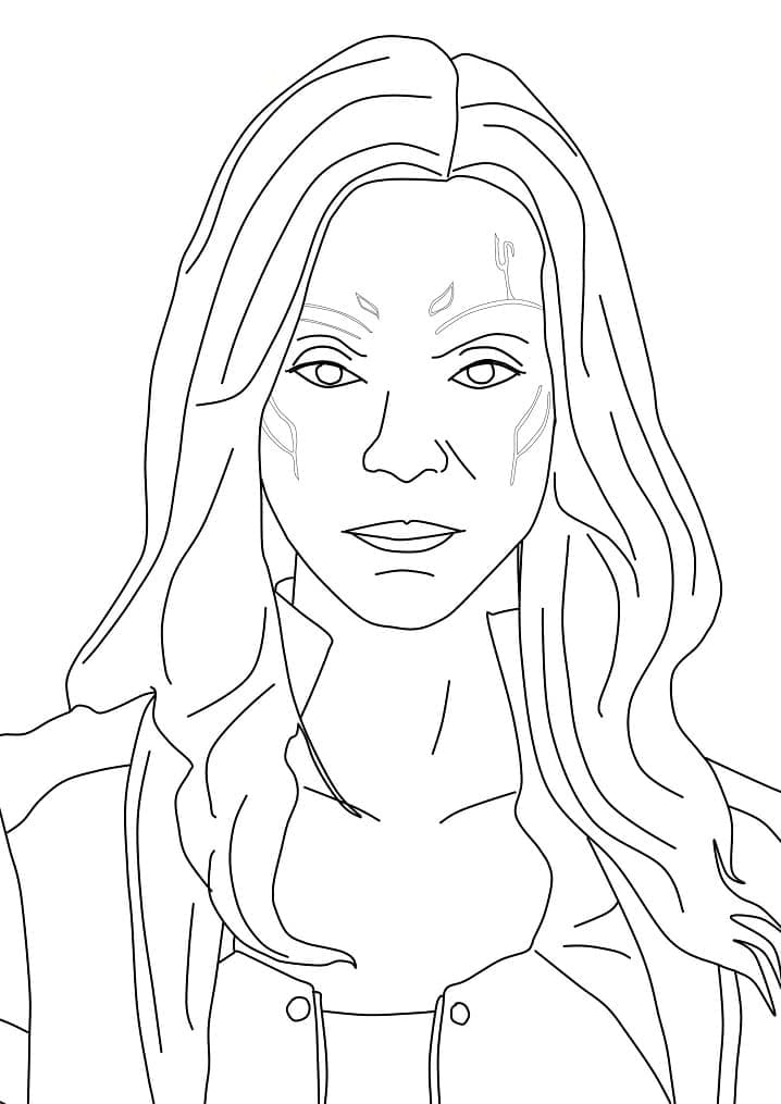 Gamora Face coloring page