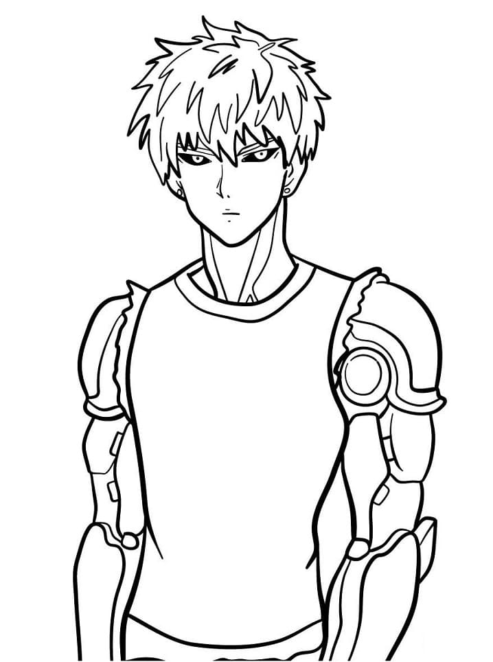 Genos from Anime One Punch Man coloring page - Download, Print or Color ...