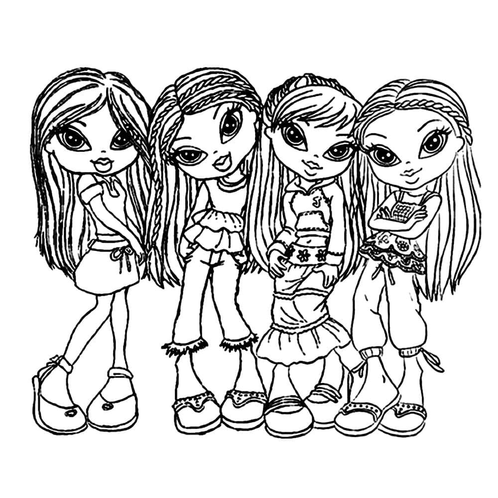 Girls in Bratz coloring page