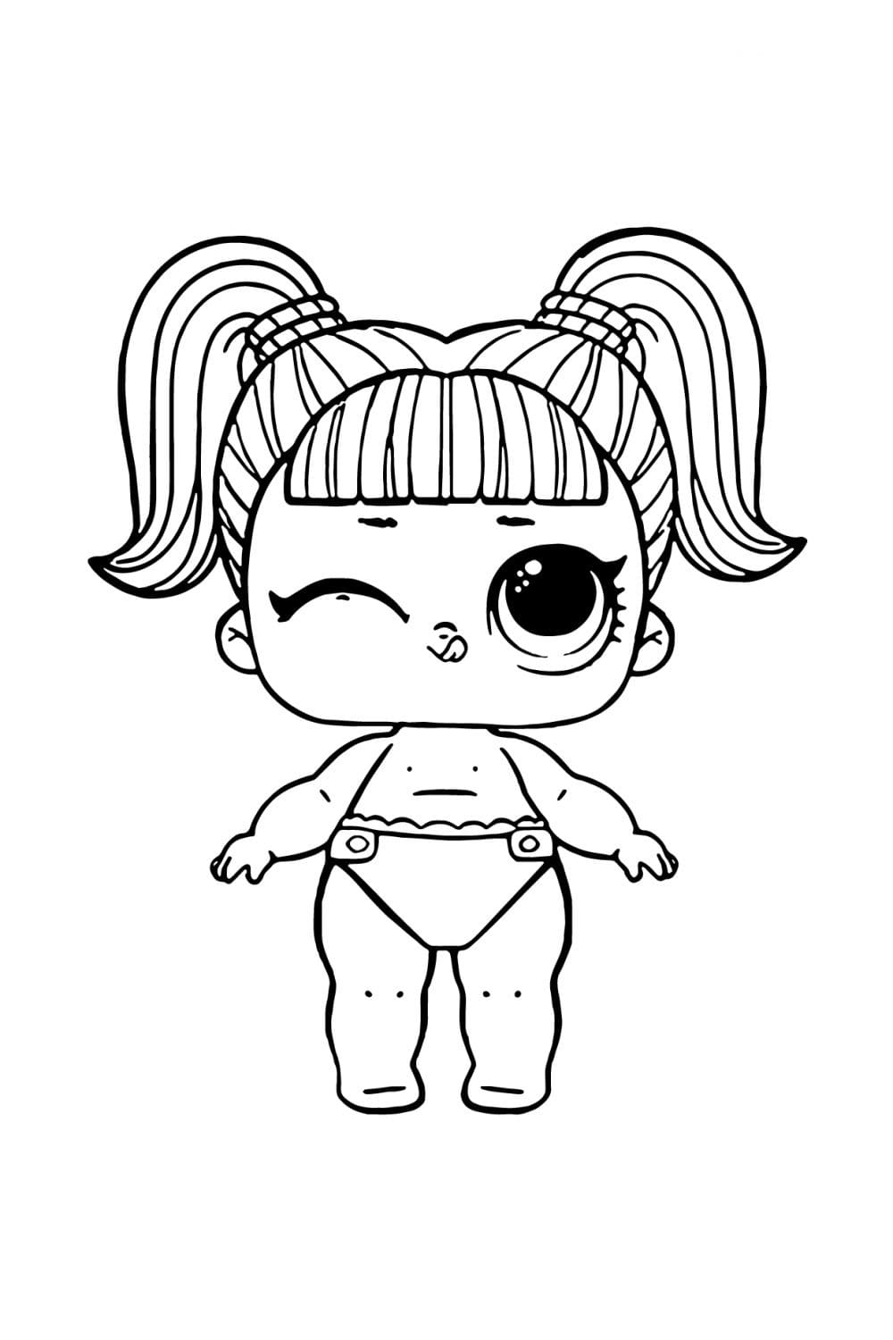 Glamorous LOL Baby coloring page