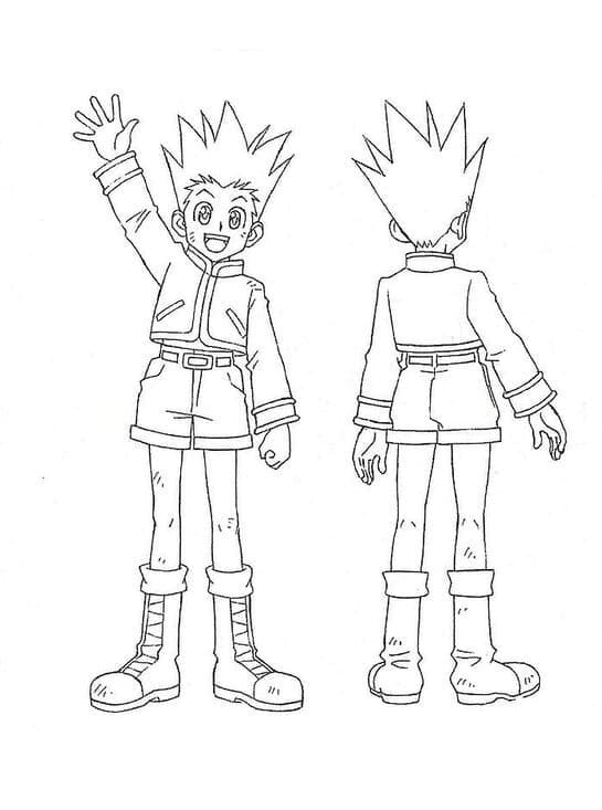 Gon Freecss in Hunter x Hunter coloring page