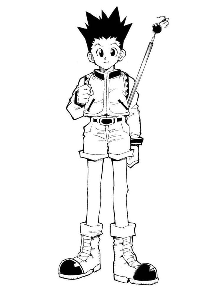 Gon from Anime Hunter x Hunter coloring page