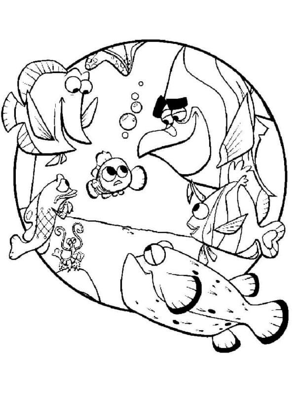 Good Gill Gives Instructions To Young Fish coloring page