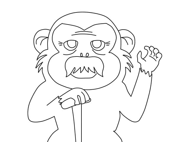 Grandpa Monkey Banana coloring page