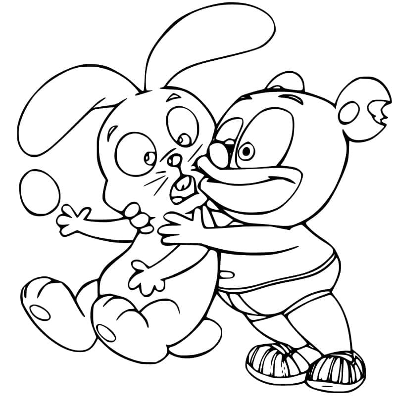 Gummy Bear and Bunny coloring page