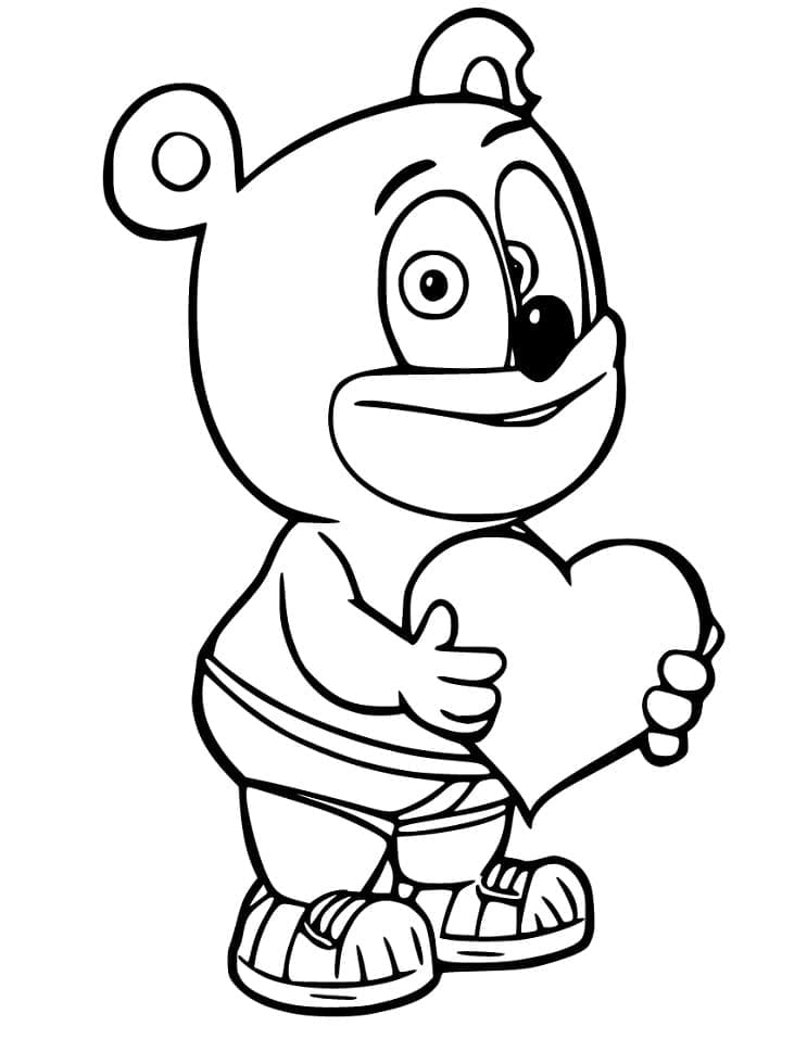 Gummy Bear and Heart coloring page - Download, Print or Color Online ...
