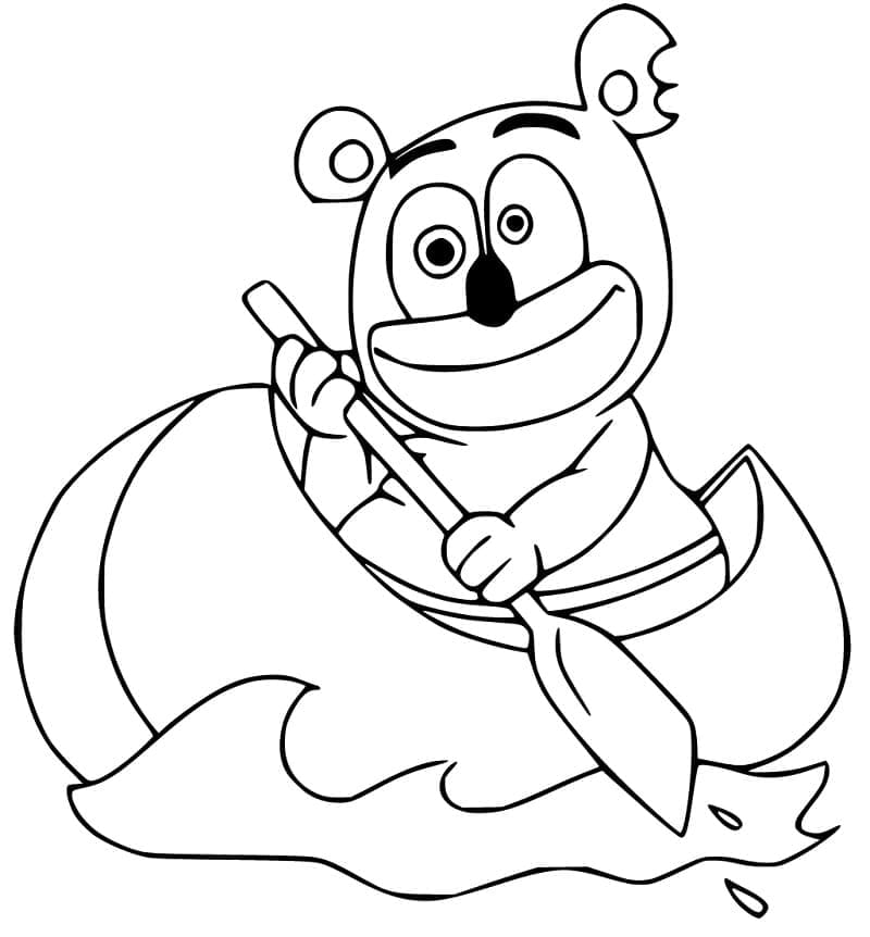 Gummy Bear on Boat coloring page