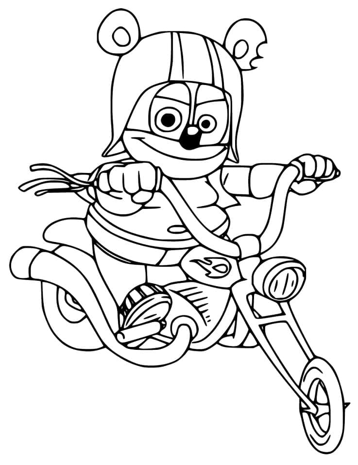 Gummy Bear on Motorbike coloring page