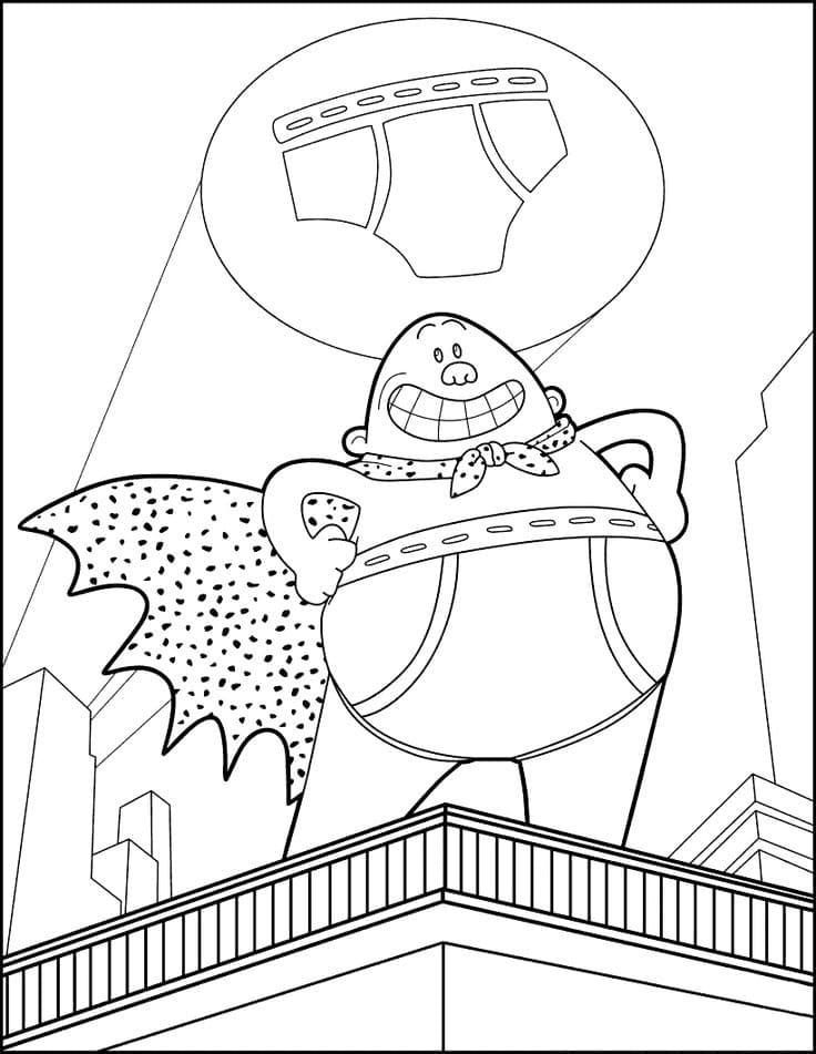 Happy Captain Underpants coloring page