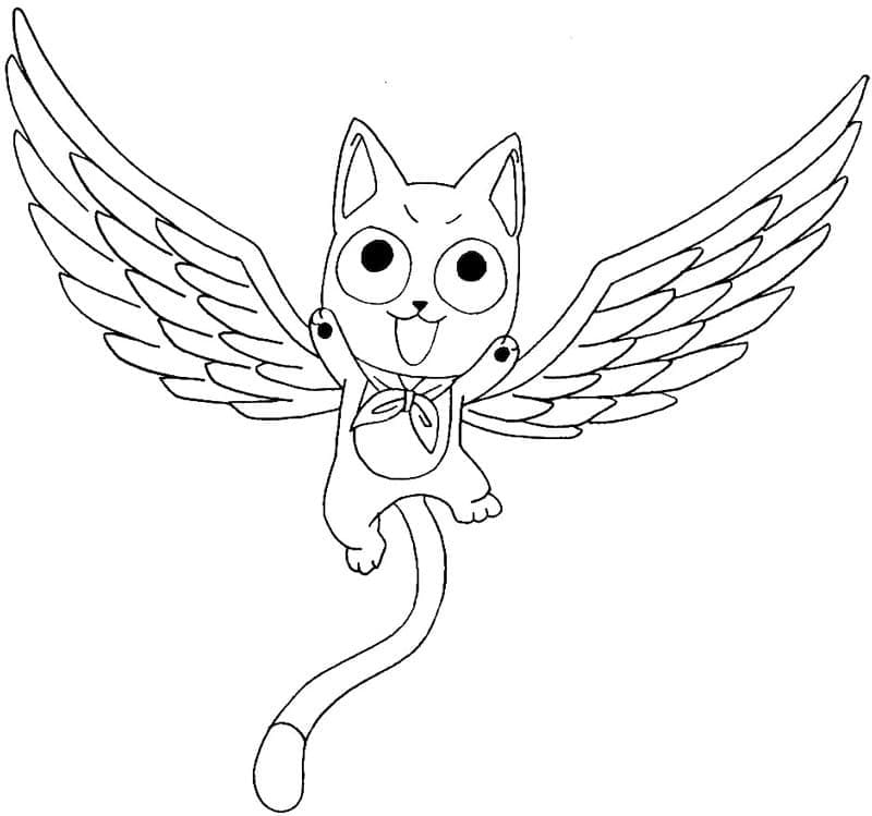 Happy from Fairy Tail coloring page