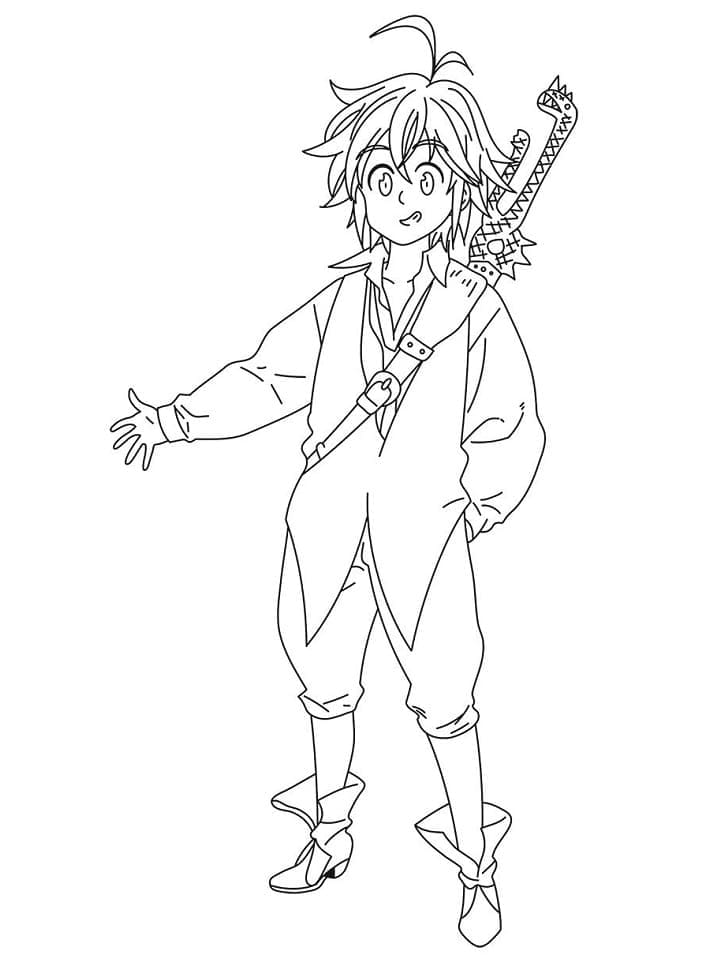 Happy Meliodas coloring page