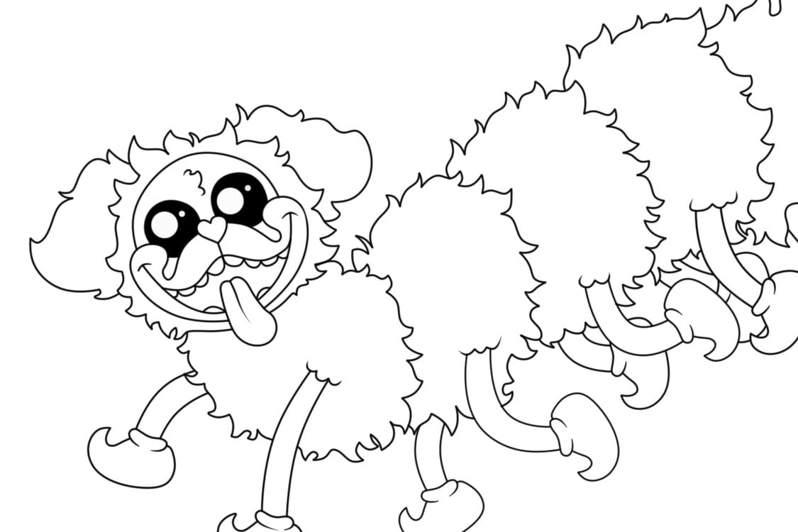 Happy PJ Pug-a-Pillar coloring page