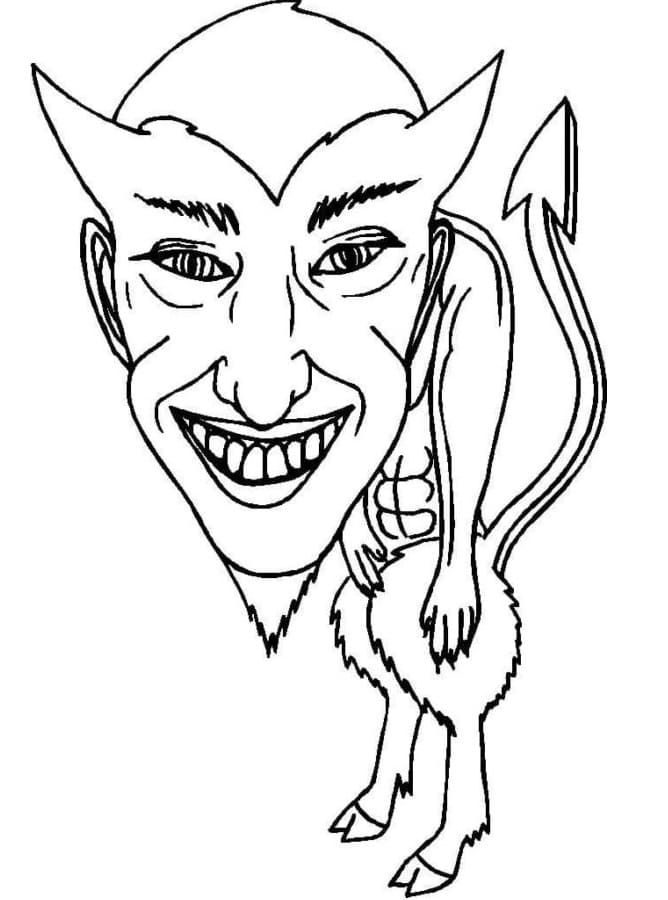 Hilarious Devil coloring page