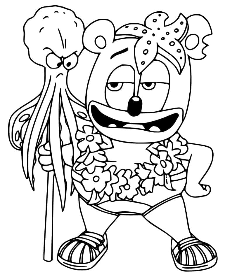 Hilarious Gummy Bear coloring page