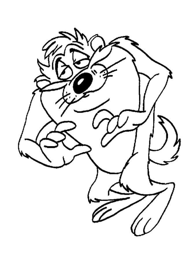 Hilarious Tasmanian Devil coloring page