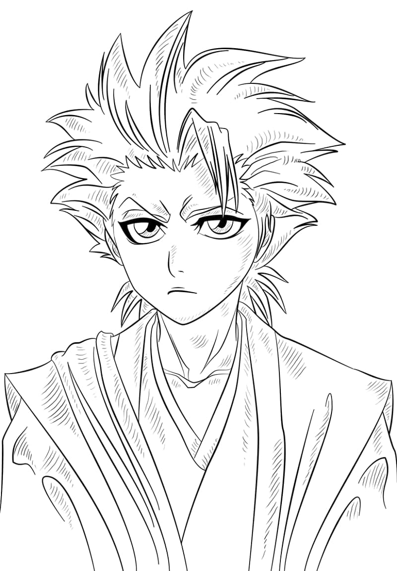 Hitsugaya Toshiro from Bleach coloring page