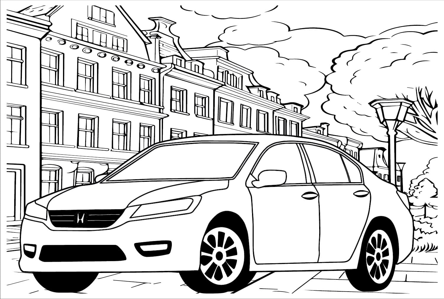 Honda Car coloring page - Download, Print or Color Online for Free