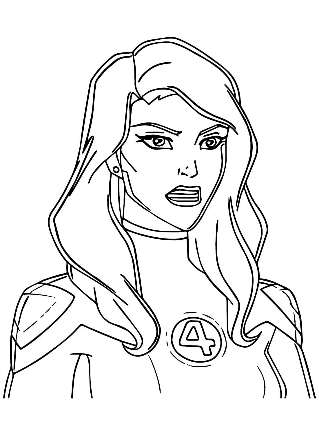 Invisible Woman Face coloring page - Download, Print or Color Online ...