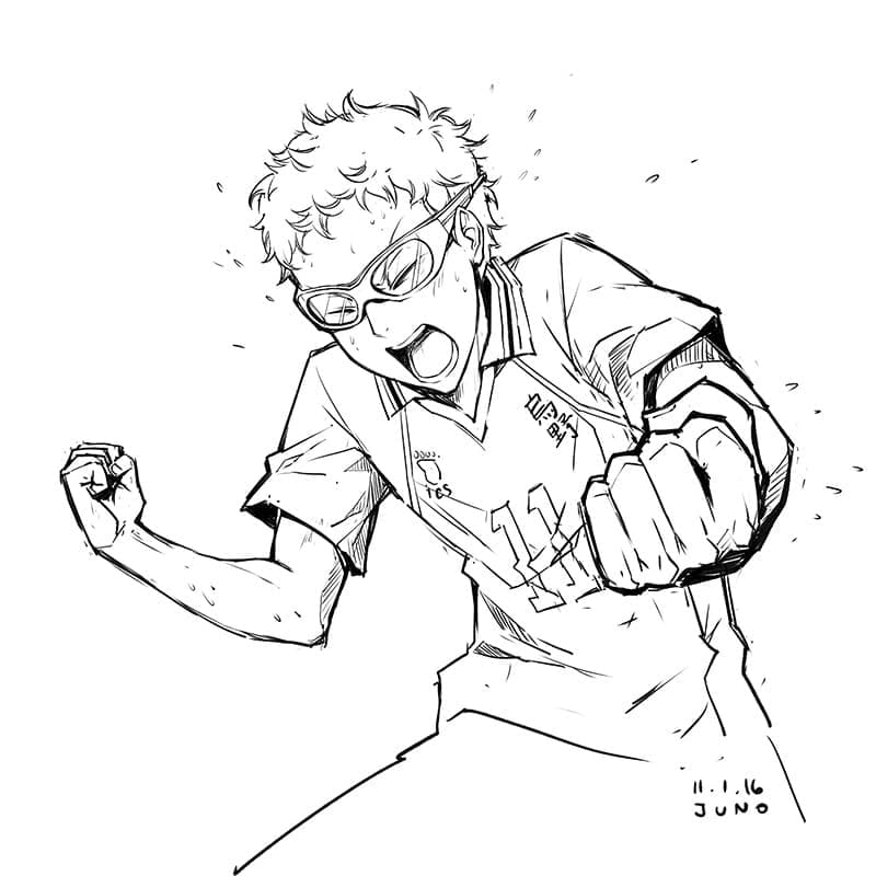 Kei Tsukishima From Anime Haikyuu Coloring Page Download Print Or Color Online For Free