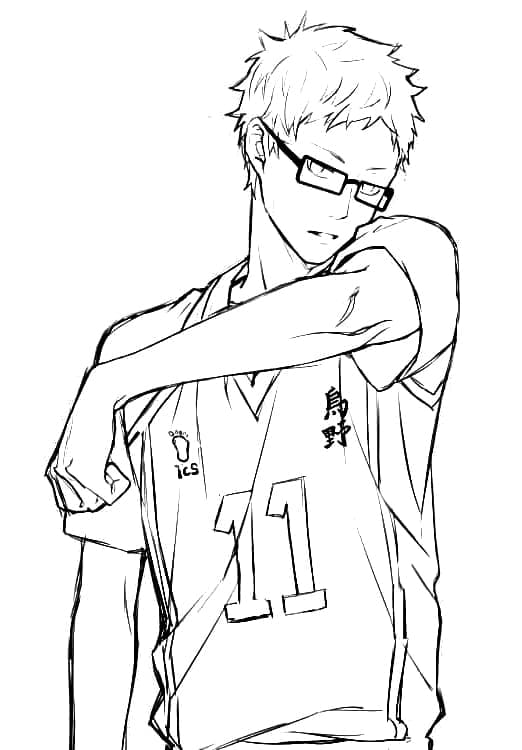 Kei Tsukishima Sketch coloring page