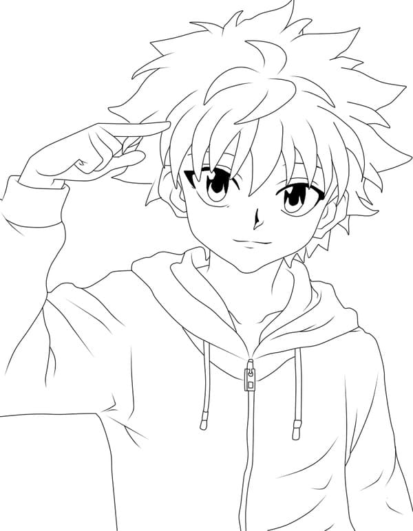 Killua from Hunter x Hunter coloring page