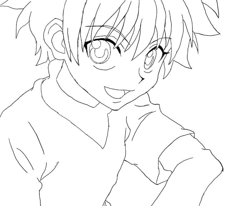 Killua Zoldyck from Anime Hunter x Hunter coloring page