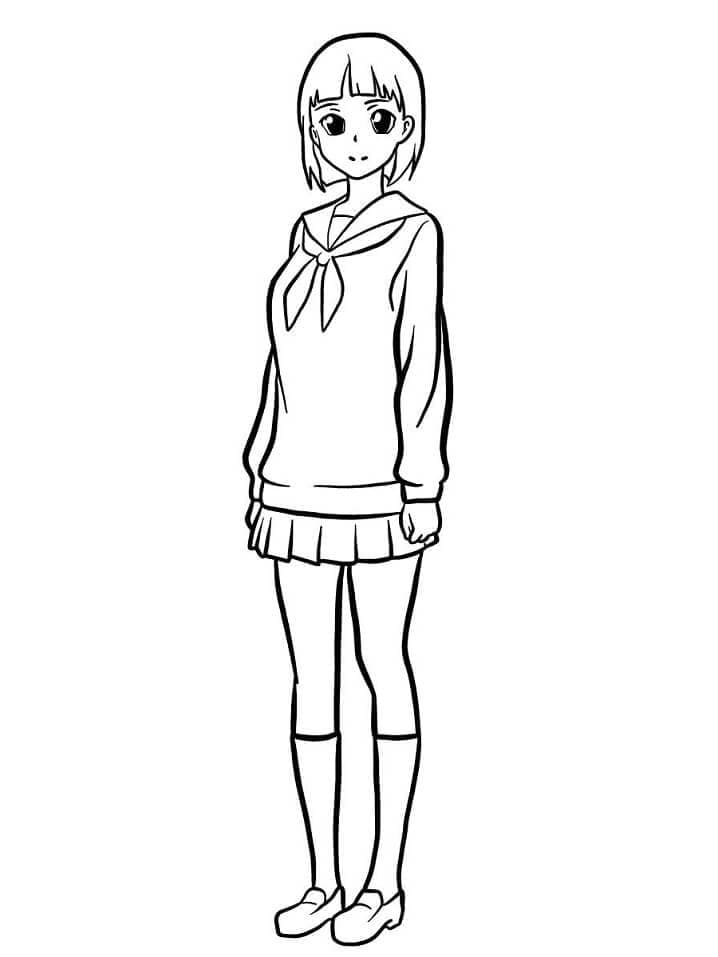 Kirigaya Suguha from Sword Art Online coloring page