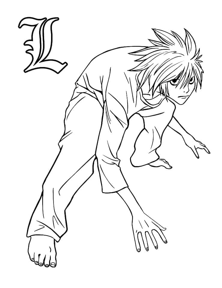 L from Death Note coloring page