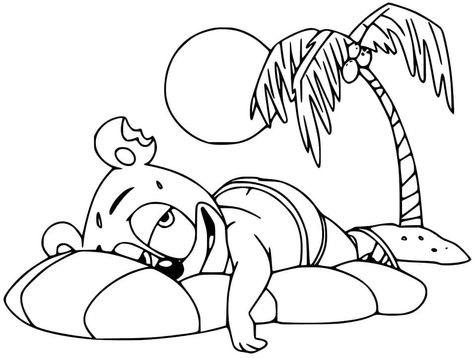 Lazy Gummy Bear coloring page