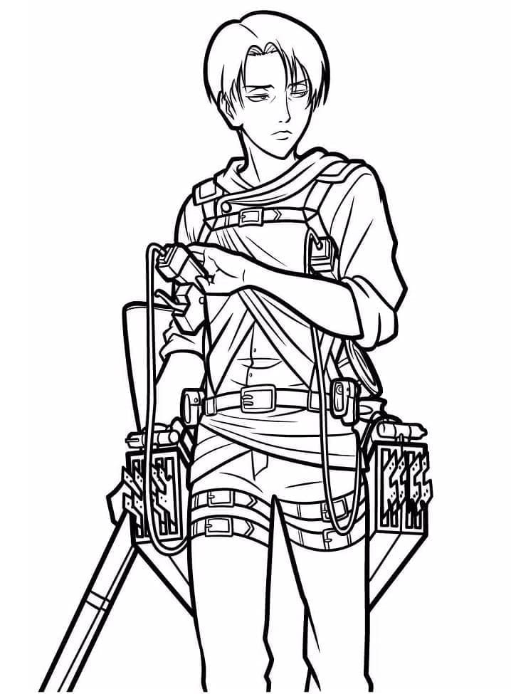 Levi Ackerman in Anime Attack On Titan coloring page - Download, Print ...