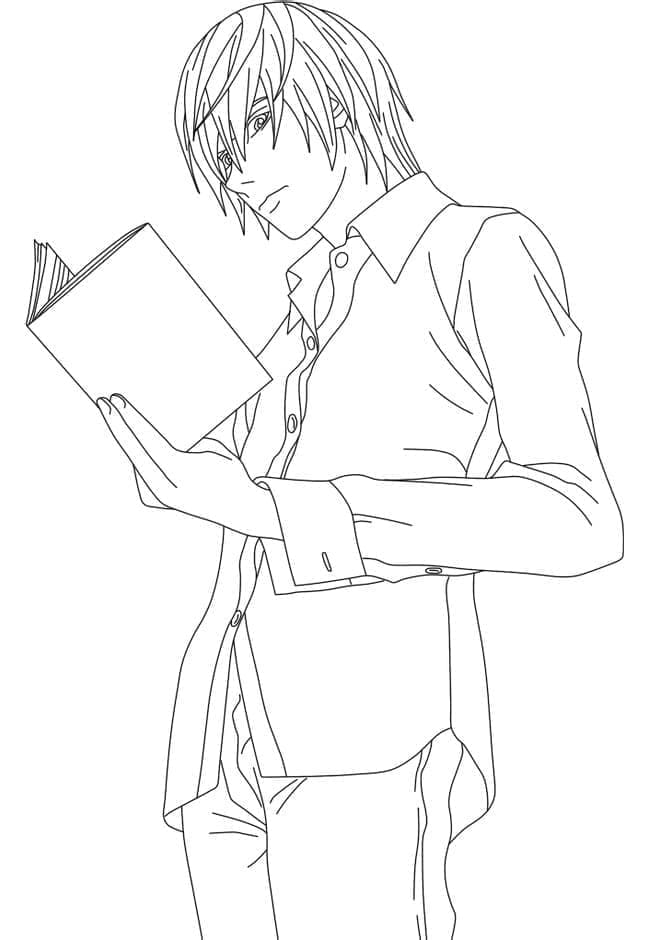 Light Yagami from Anime Death Note coloring page