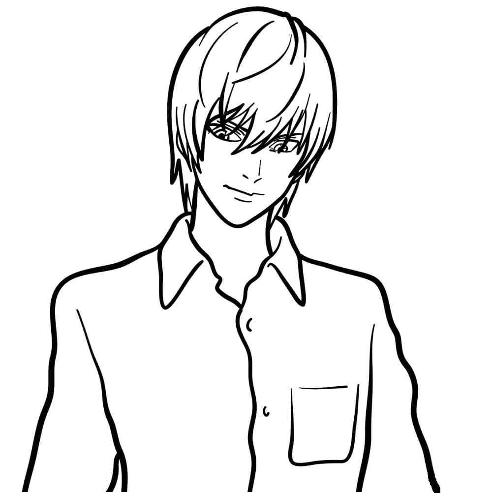 Light Yagami in Anime Death Note coloring page - Download, Print or ...