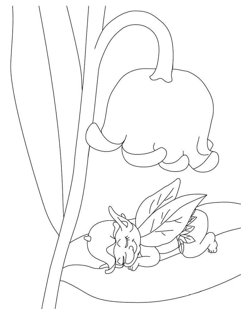 Lily of the Valley and Little Fairy coloring page